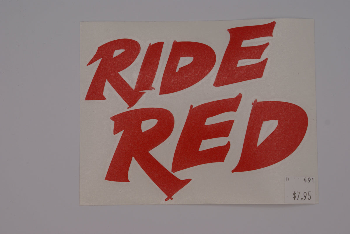 Ride Red Decal Dreamcycle Motorcycle Museum