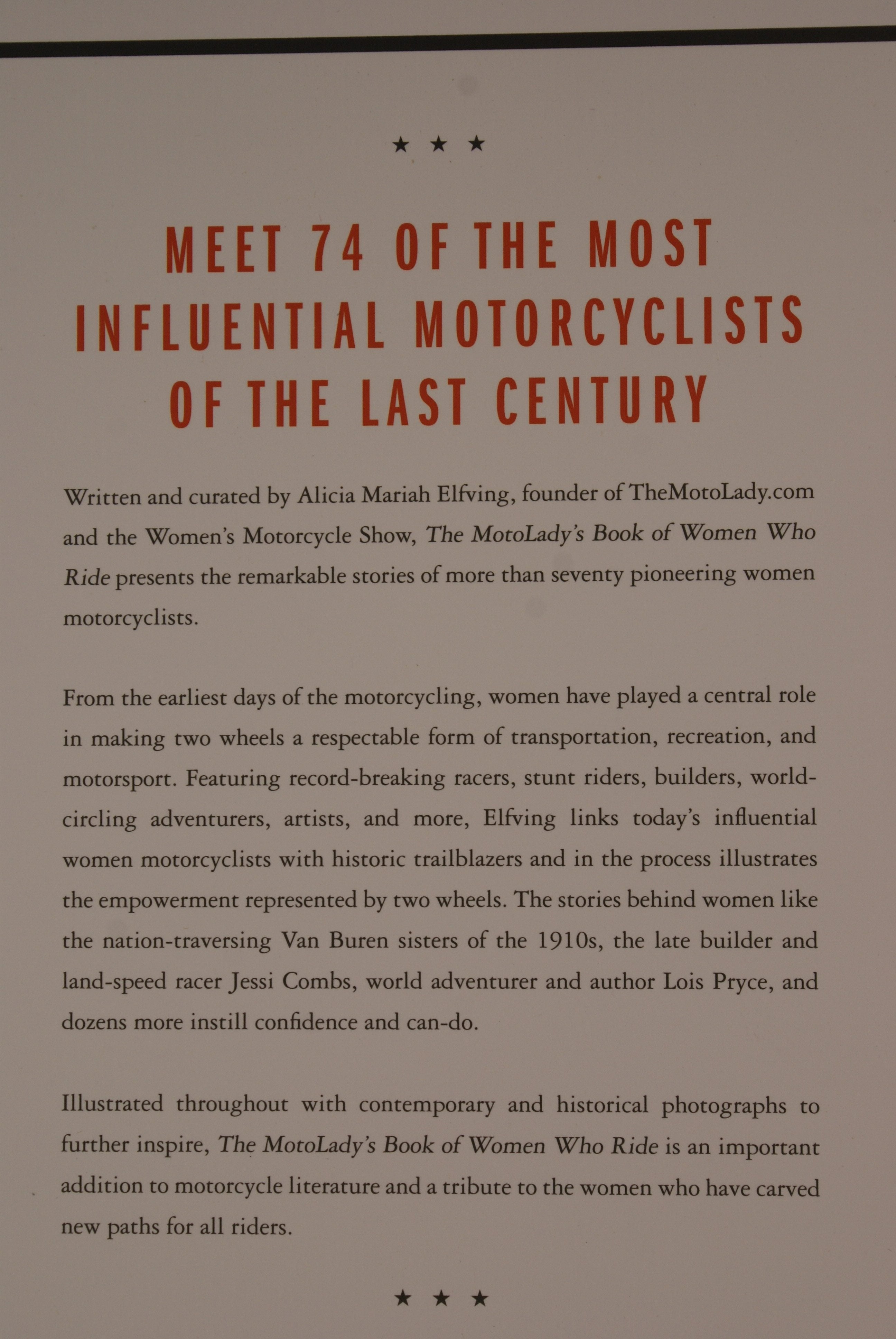 Motolady's book of women who ride