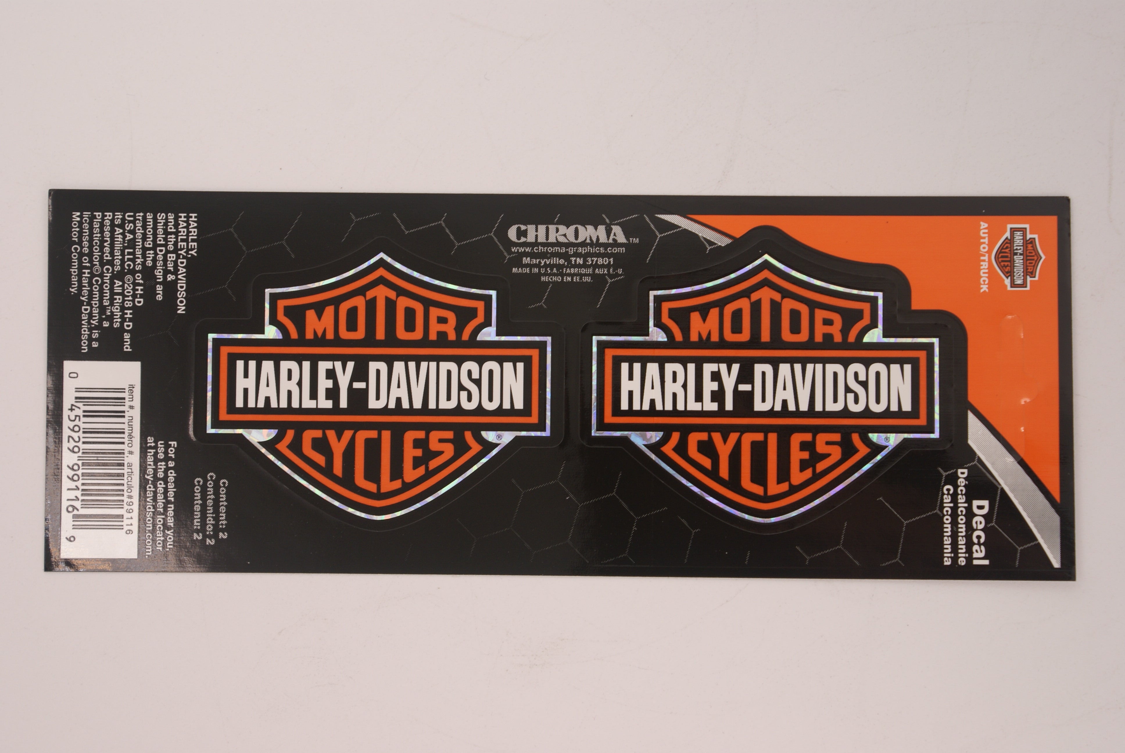Harley Bar & Shield Decal x2