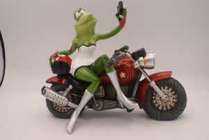 Open image in slideshow, Frog selfie on motorcycle
