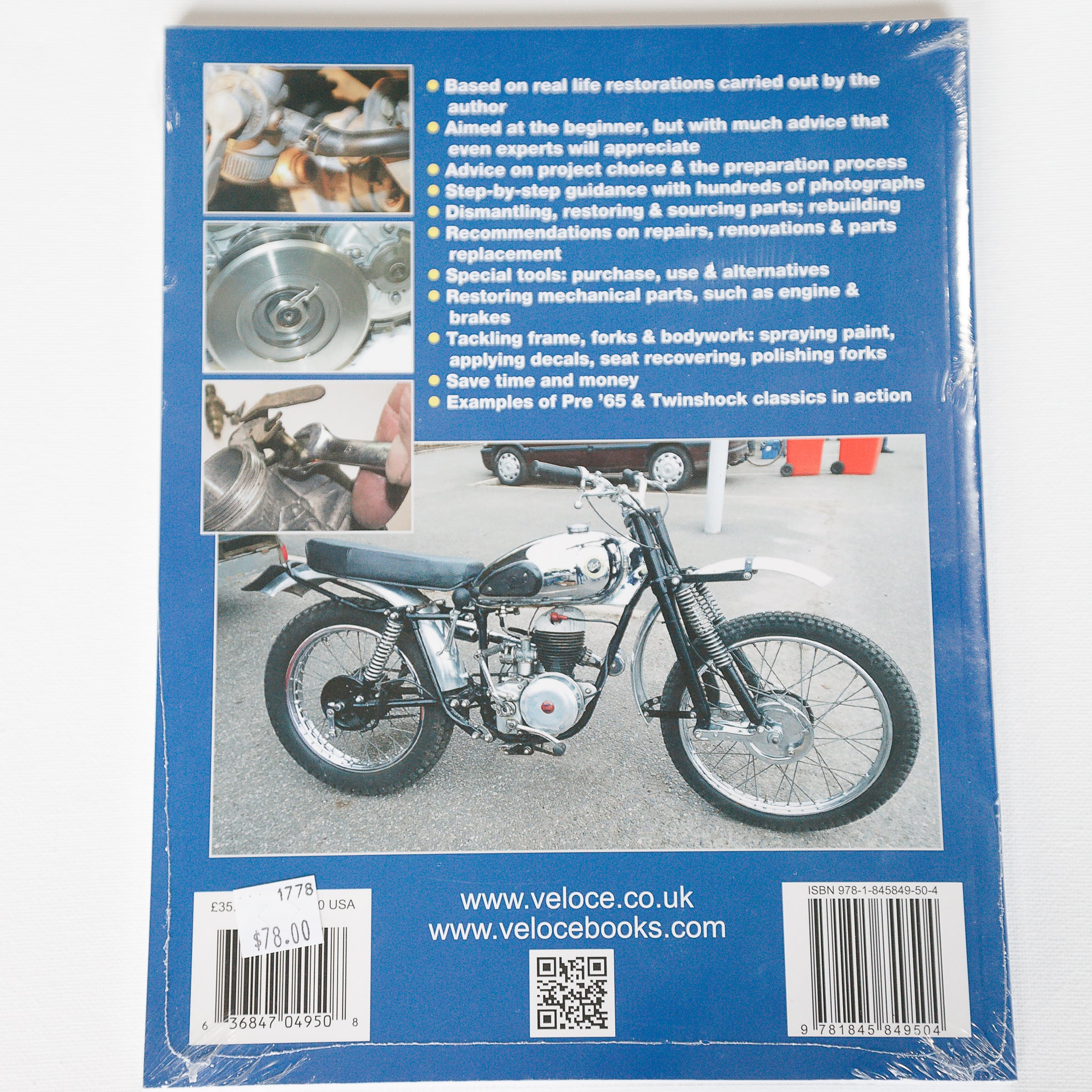 Dreamcycle Motorcycle Museum |  Back of restoration Manual.